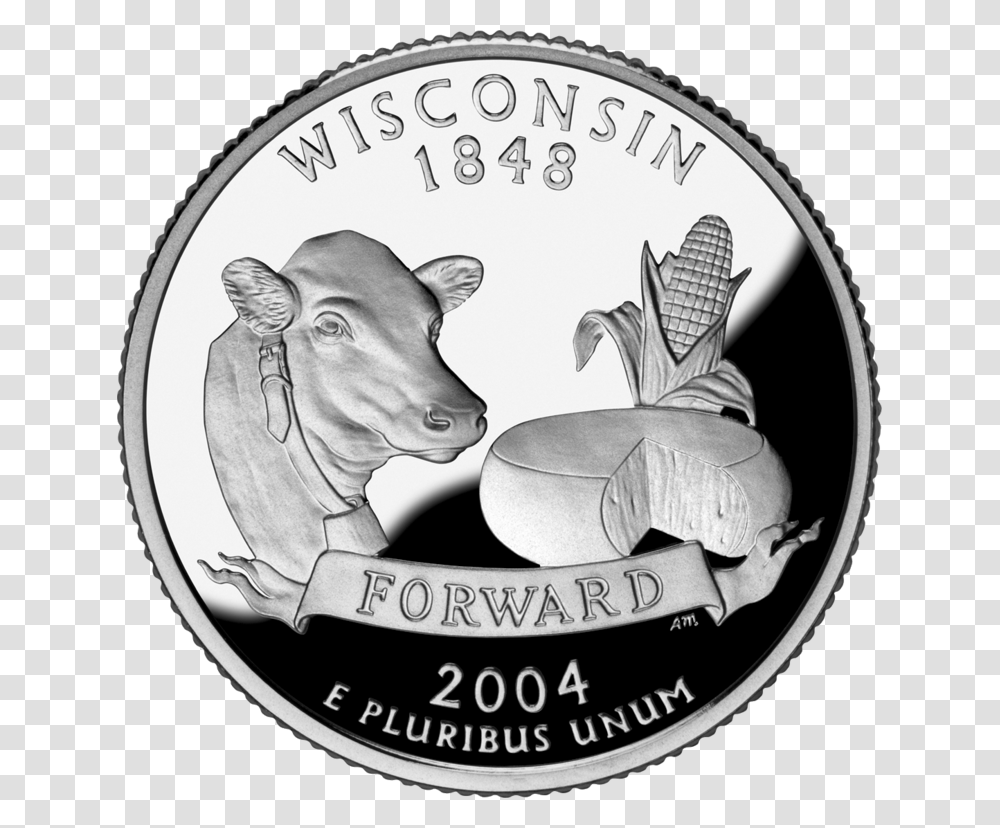 Change Wisconsin Wisconsin State Quarter, Nickel, Coin, Money, Dog Transparent Png