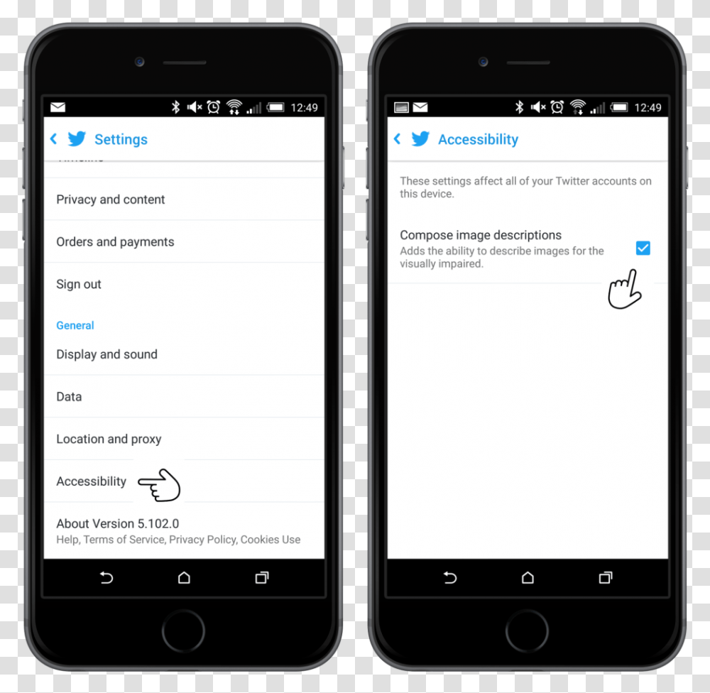 Change Your Twitter Accessibility Settings Separator Single Line Etched, Phone, Electronics, Mobile Phone, Cell Phone Transparent Png