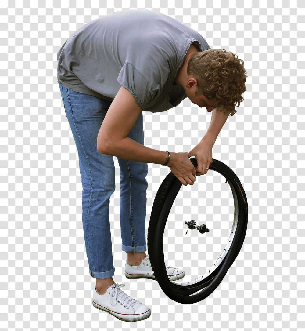 Changing Tyre Bike Repair, Shoe, Footwear, Person Transparent Png