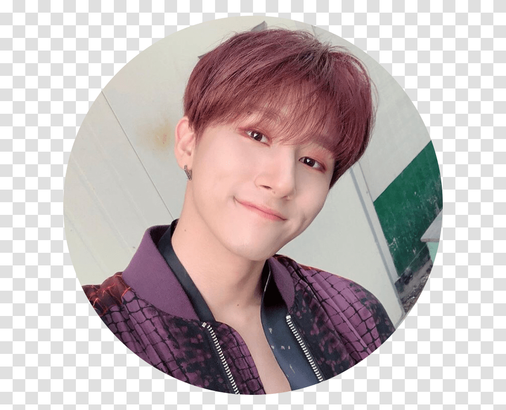 Changkyun Im Icon Monstax Cutie Cute Sticker By L Changkyun Purple Hair, Face, Person, Human, Smile Transparent Png