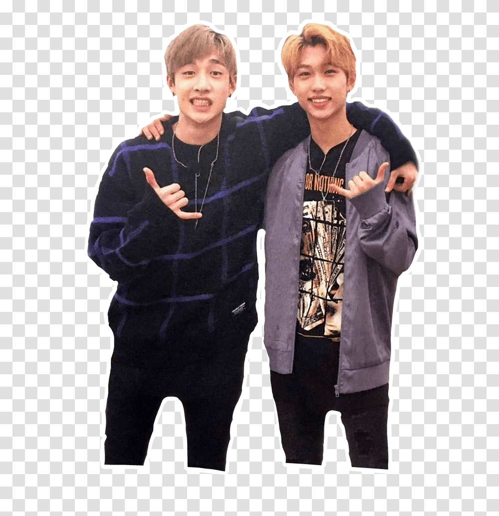 Chanlix Straykids Felix Leader Bangchan Chan Chan And Felix Stray Kids, Sleeve, Long Sleeve, Person Transparent Png