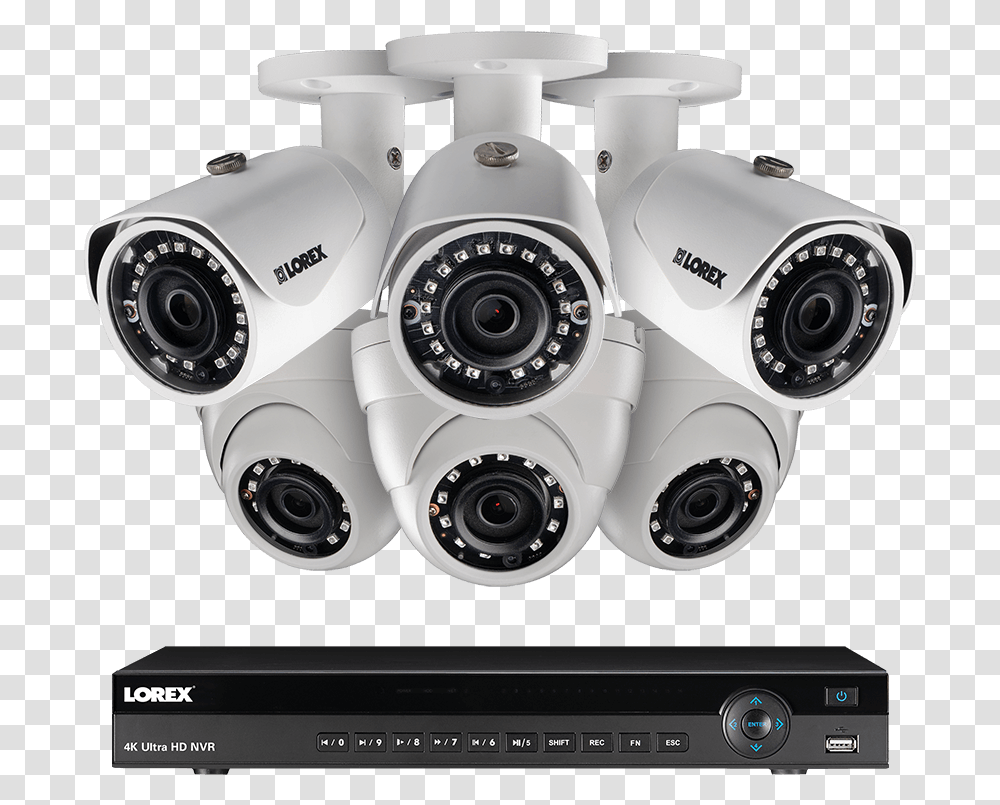 Channel 2k Home Security System With 6 Weatherproof, Camera, Electronics, Digital Camera, Video Camera Transparent Png