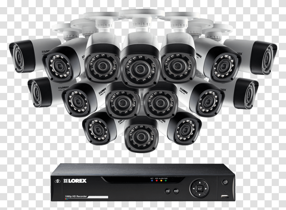 Channel Security Camera System With 16 Cameras And Lorex Flir Camera, Electronics, Machine, Indoors Transparent Png