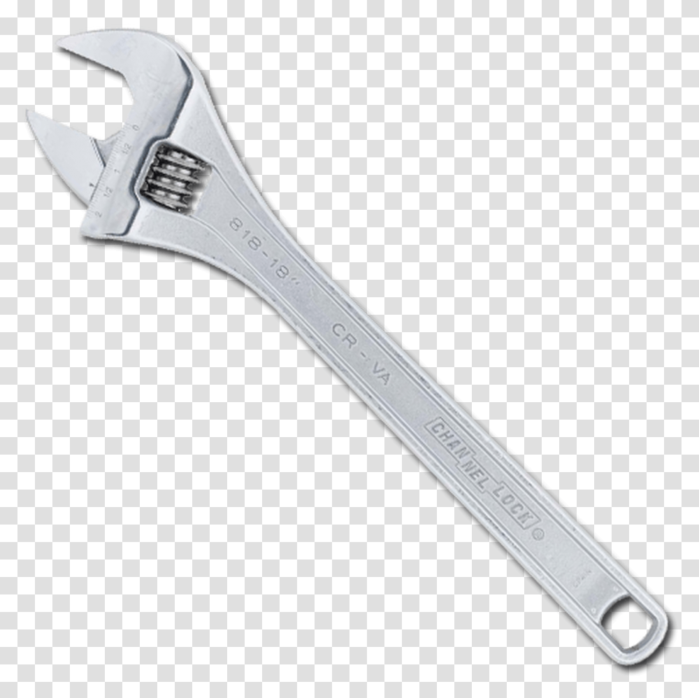 Channellock 818 Adjustable Spanner, Wrench, Hammer, Tool, Electronics Transparent Png