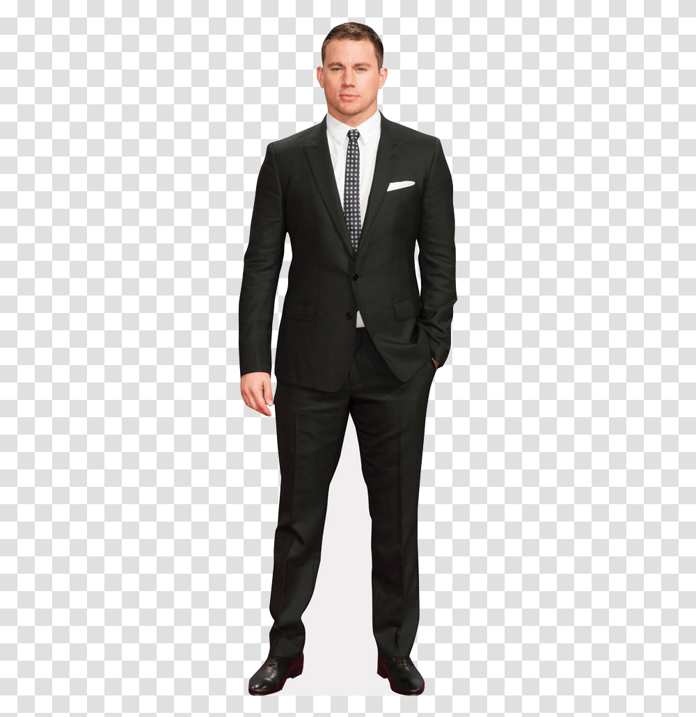 Channing Tatum Standing Up, Suit, Overcoat, Tie Transparent Png