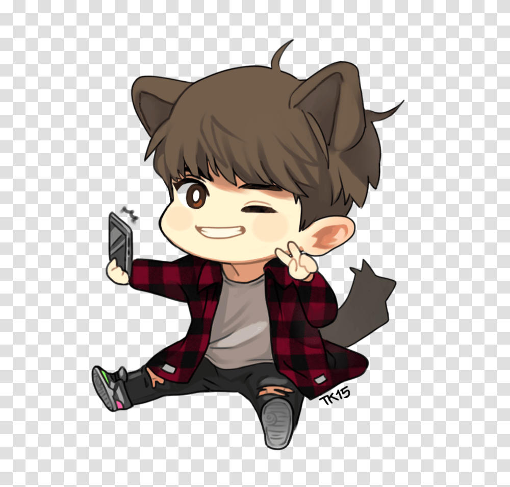 Chanyeol Chibi Image, Person, Face, Photography, Outdoors Transparent Png