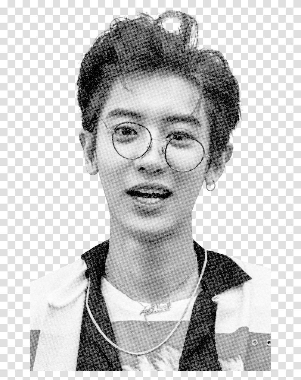 Chanyeol Exo And Kpop Image Chanyeol Black And White, Apparel, Glasses, Accessories Transparent Png