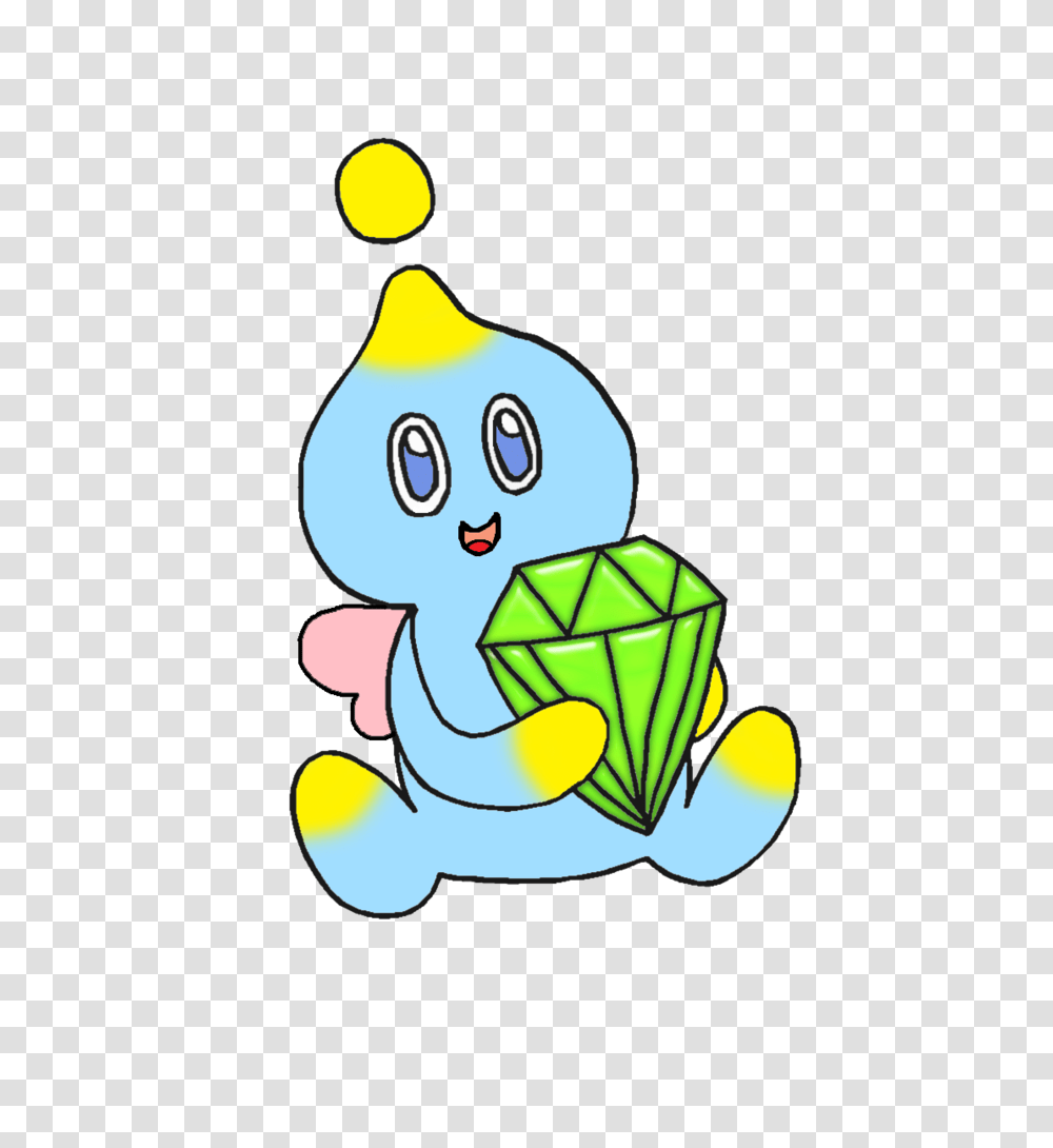 Chao With Chaos Emerald Pagedoll, Drawing, Green Transparent Png