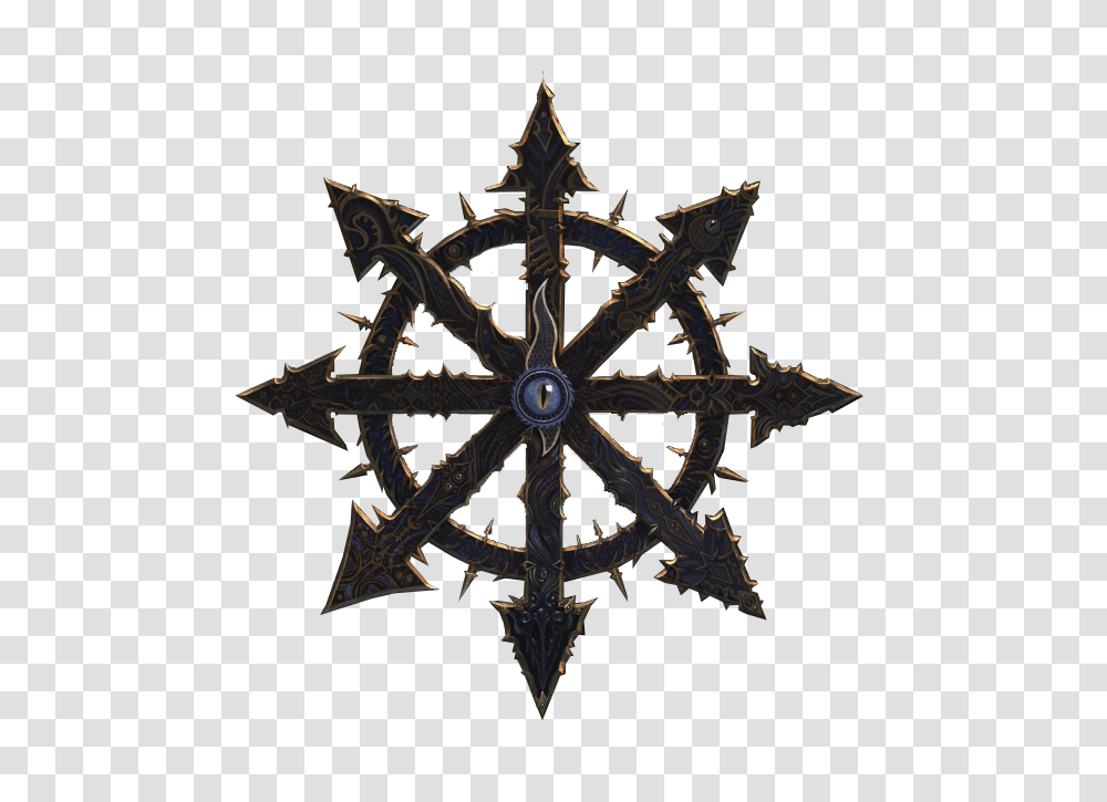 Chaos In Warhammer Symbols Chaos Tattoo, Cross, Compass Math Transparent Png