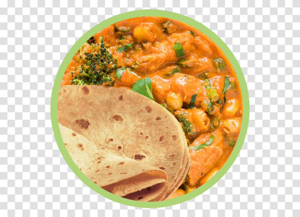 Chapati With Curry, Food, Dish, Meal, Bread Transparent Png