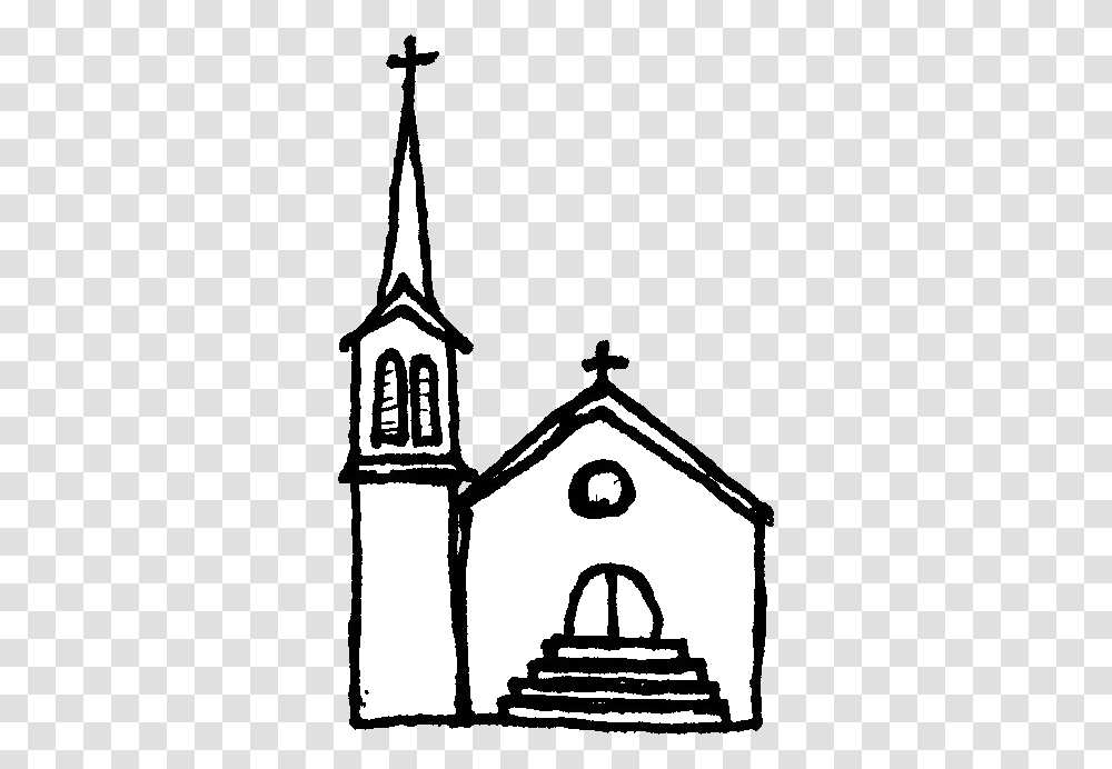 Chapel Black And White Church No Background, Building, Architecture, Spire Transparent Png