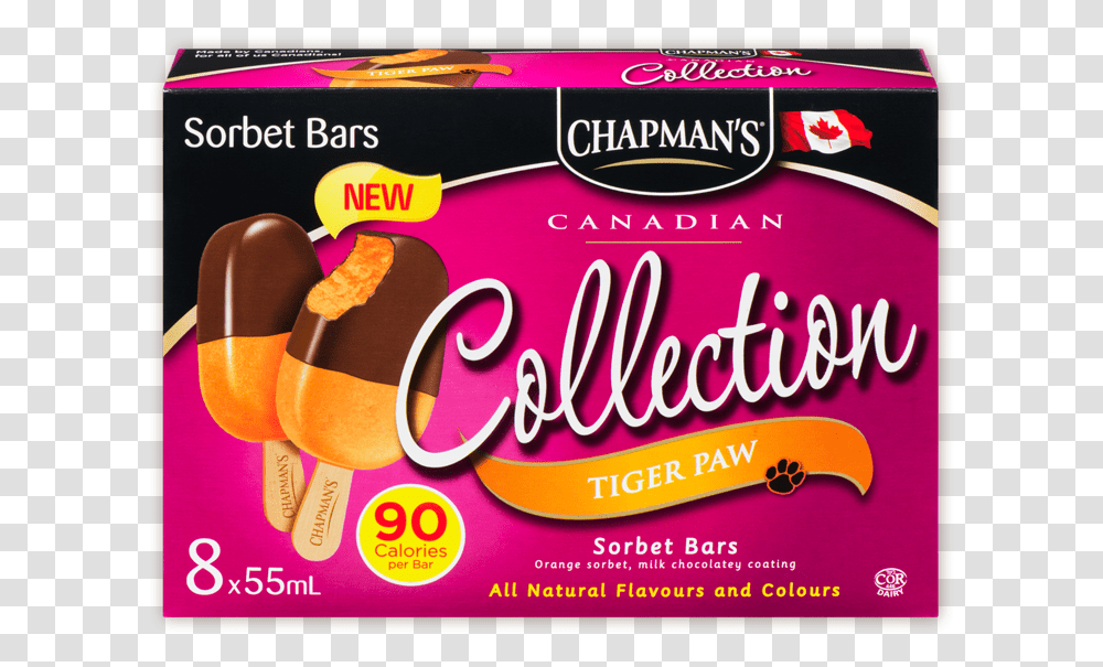 Chapman's Canadian Collection Tiger Paw Sorbet Bar Toffee, Food, Sweets, Confectionery, Candy Transparent Png