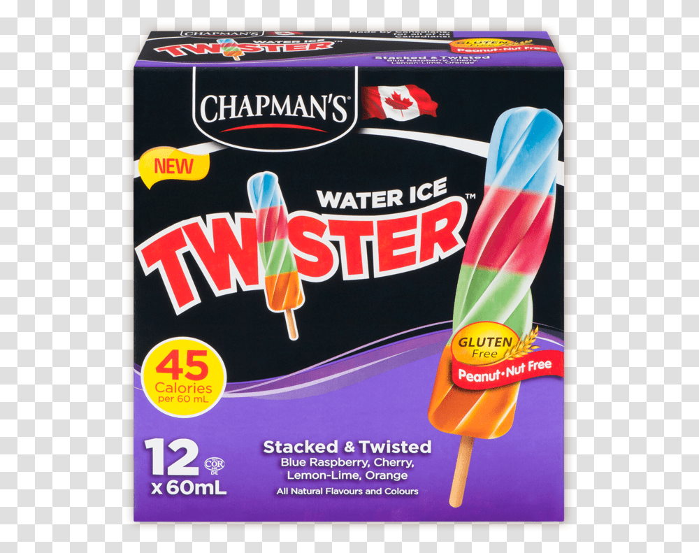 Chapman's Stacked Amp Twisted Twister Chapman's Twister Ice Cream, Food, Ice Pop, Poster, Advertisement Transparent Png