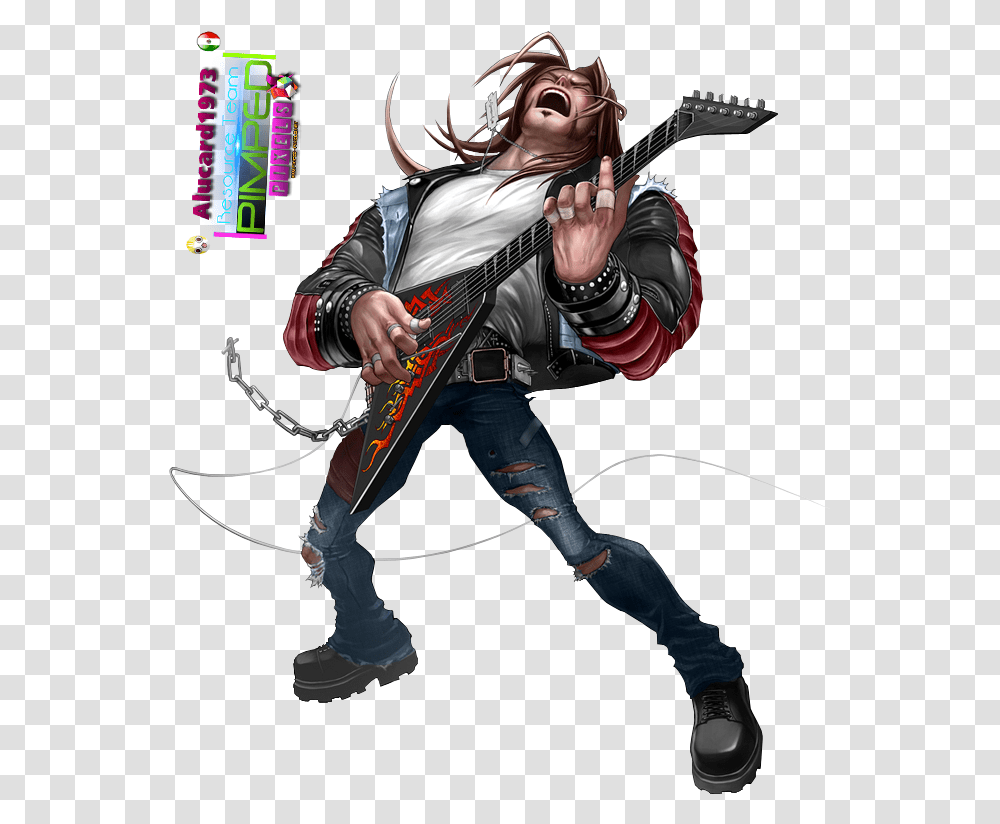 Character Axel Steel Guitar Hero Rock And Roll Bard, Person, Leisure Activities, Musical Instrument Transparent Png