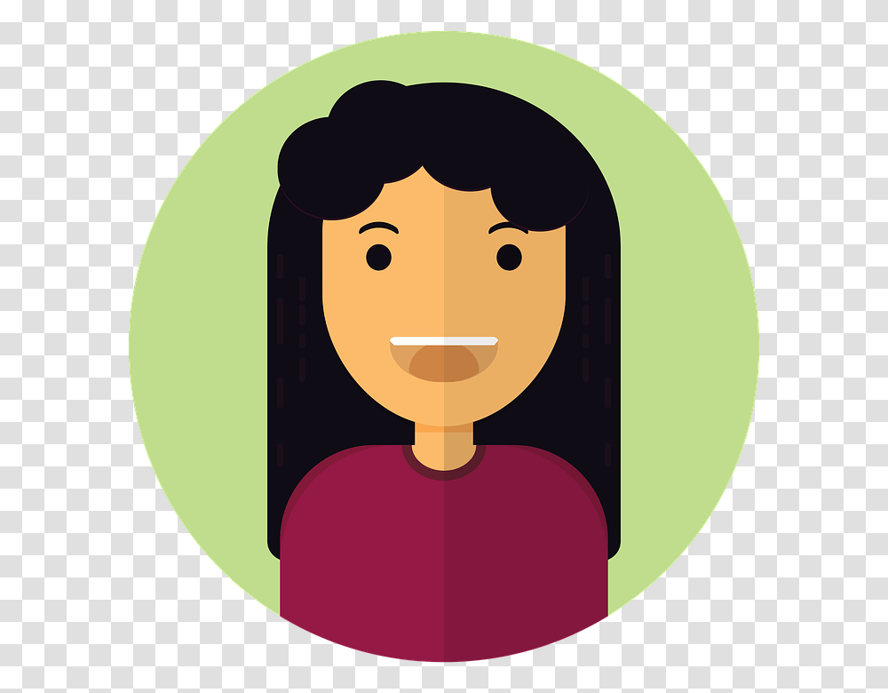 Character Character Girl Flat Design, Label, Face, Cushion Transparent Png