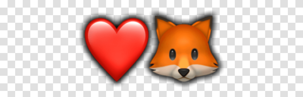Character Emoji Red Heart Fox Xn Qei7320nws Heart, Balloon, Animal, Fish, Mammal Transparent Png