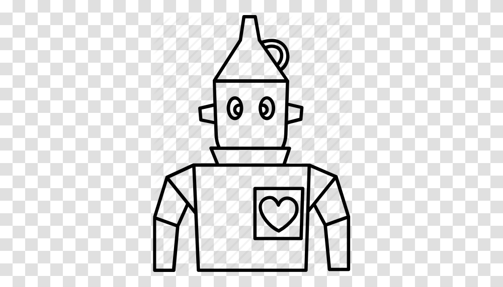 Character Friendly Heart Oz Robot Tinman Wizard Icon, Rug, Silhouette, Paper Transparent Png