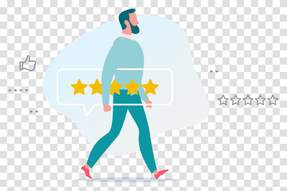 Character Holding A Five Star Rating To Introduce Online Illustration, Outdoors, Nature, Hand, Mountain Transparent Png