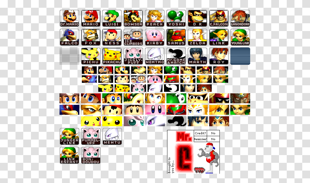 Character Icons Super Smash Bros Melee Icons, Pac Man, Super Mario Transparent Png