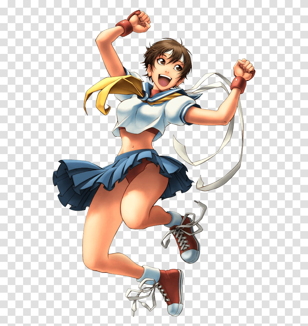 Character Profile Wikia Street Fighter Sakura Kasugano, Person, Human, Comics, Book Transparent Png