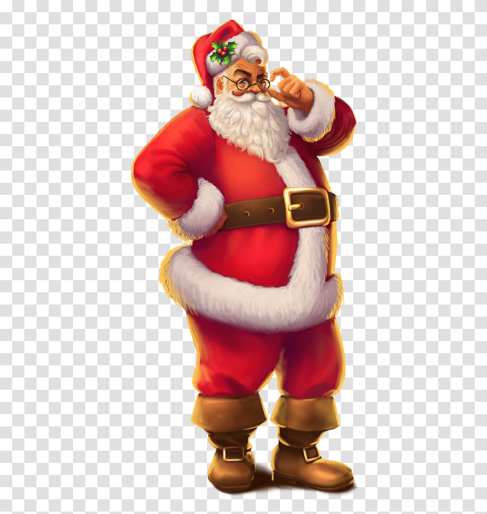 Character Santa Stacked Wild Soc Thumbnail Santa Claus Secrets Of Christmas Netent, Costume, Person, Human, Accessories Transparent Png