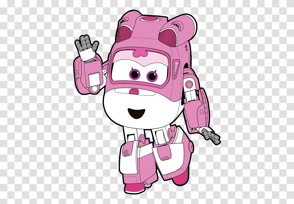 Character Super Wings Dizzy, Label, Robot Transparent Png
