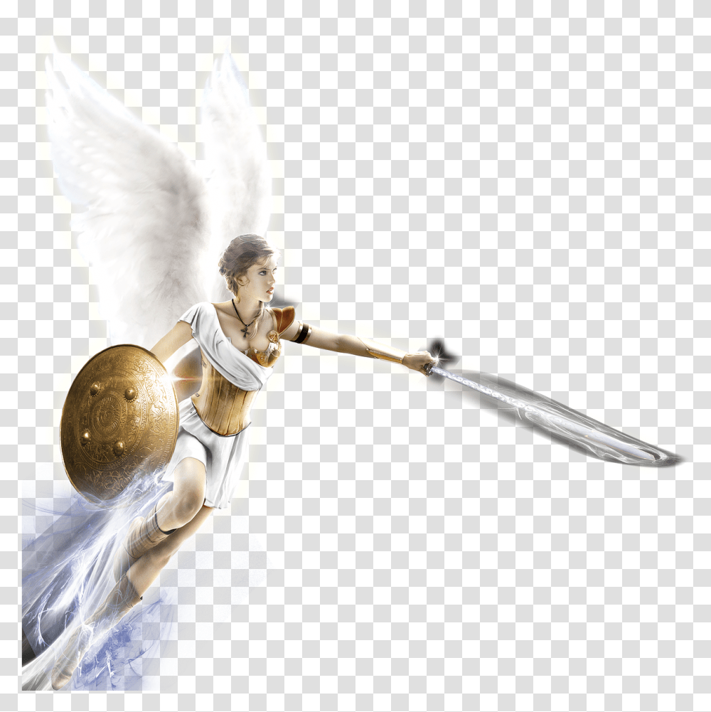 Character With Double Edged Sword, Person, Human, Angel Transparent Png