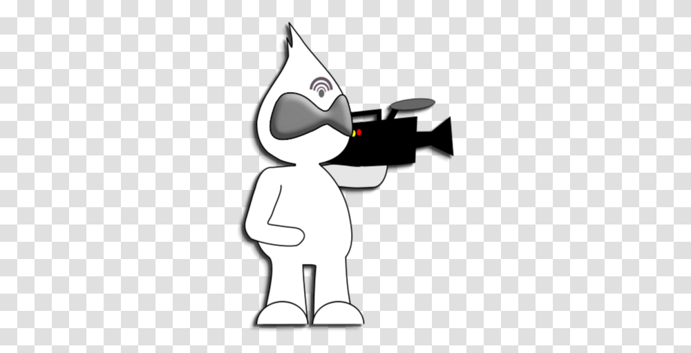 Character With Video Camera Cartoon, Outdoors, Silhouette, Standing Transparent Png