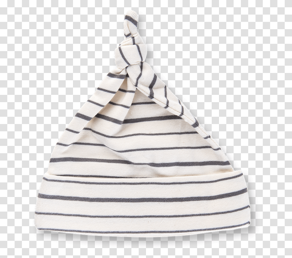 Charcoal French Stripe Knotted Hat Beanie Transparent Png