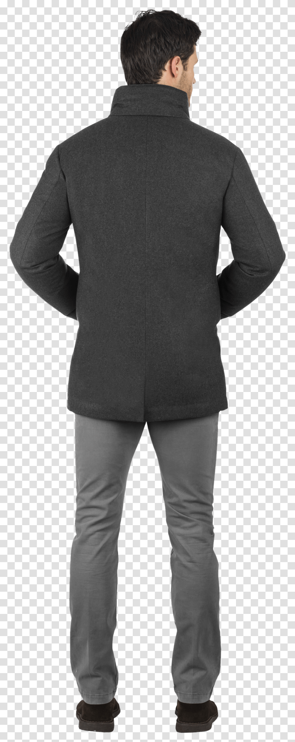 Charcoal Stretch Wool Carcoat Norwegian Wool, Sleeve, Long Sleeve, Person Transparent Png