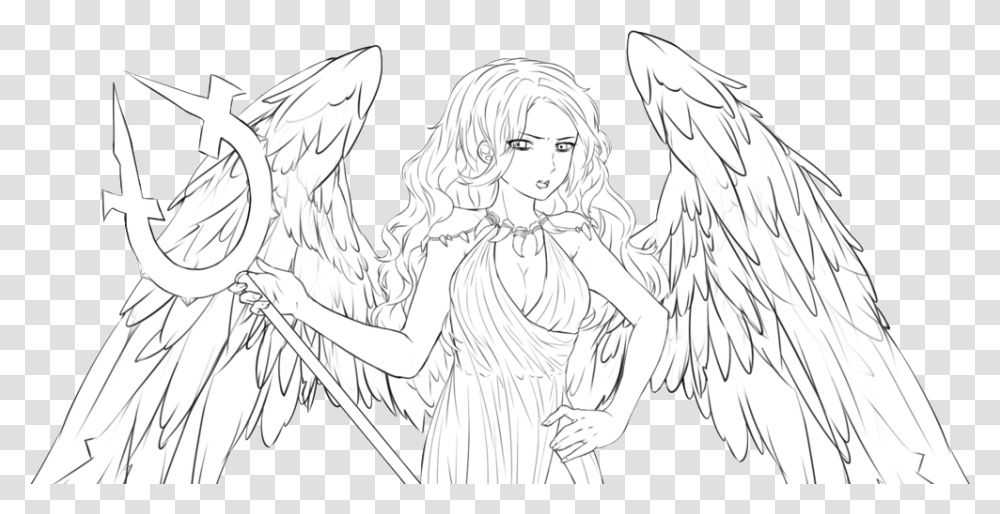 Charity Line Art, Angel, Archangel, Person, Human Transparent Png