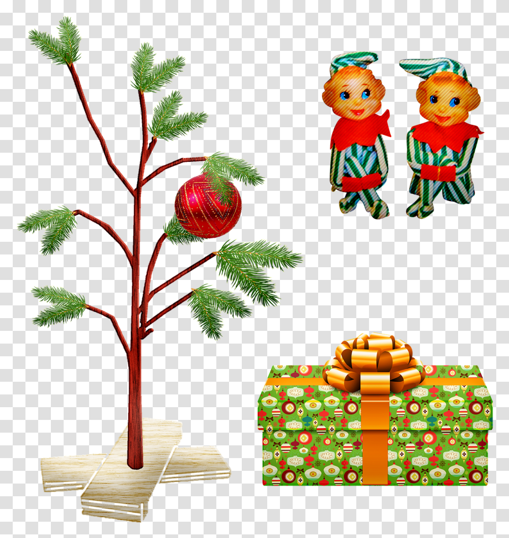 Charlie Brown Christmas Tree Elf Gift Christmas, Plant Transparent Png