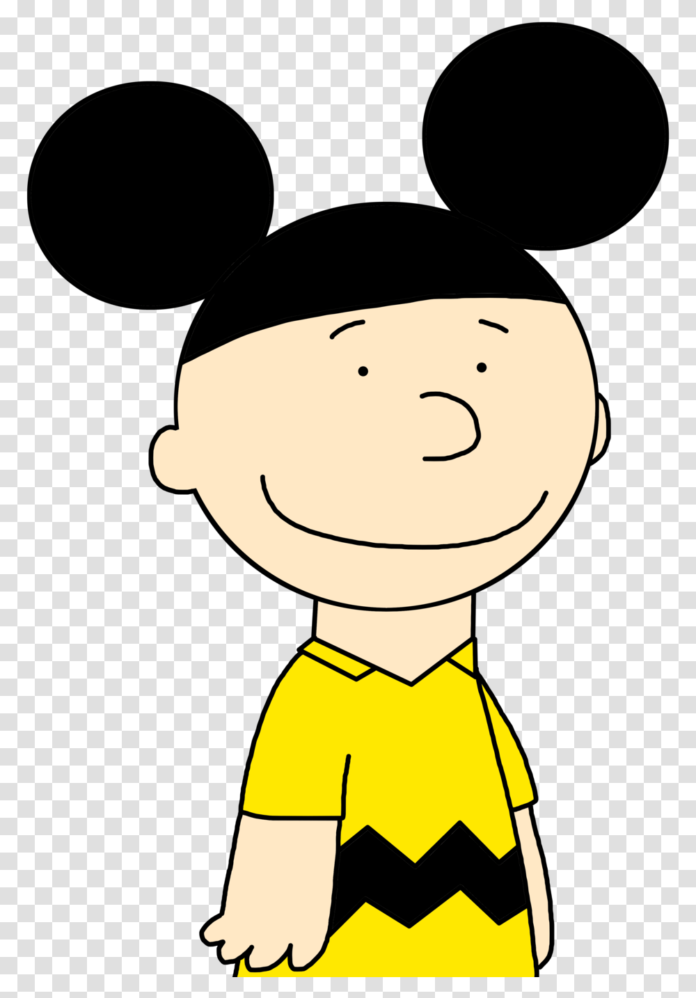 Charlie Brown With Mickey Mouse Ears By Marcospower1996 Charlie Brown Mickey Mouse, Toy, Hand, Figurine, Silhouette Transparent Png