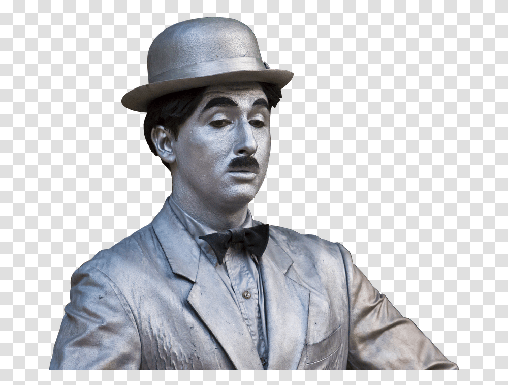 Charlie Chaplin Black And White Clown Black White, Person, Hat, Performer Transparent Png