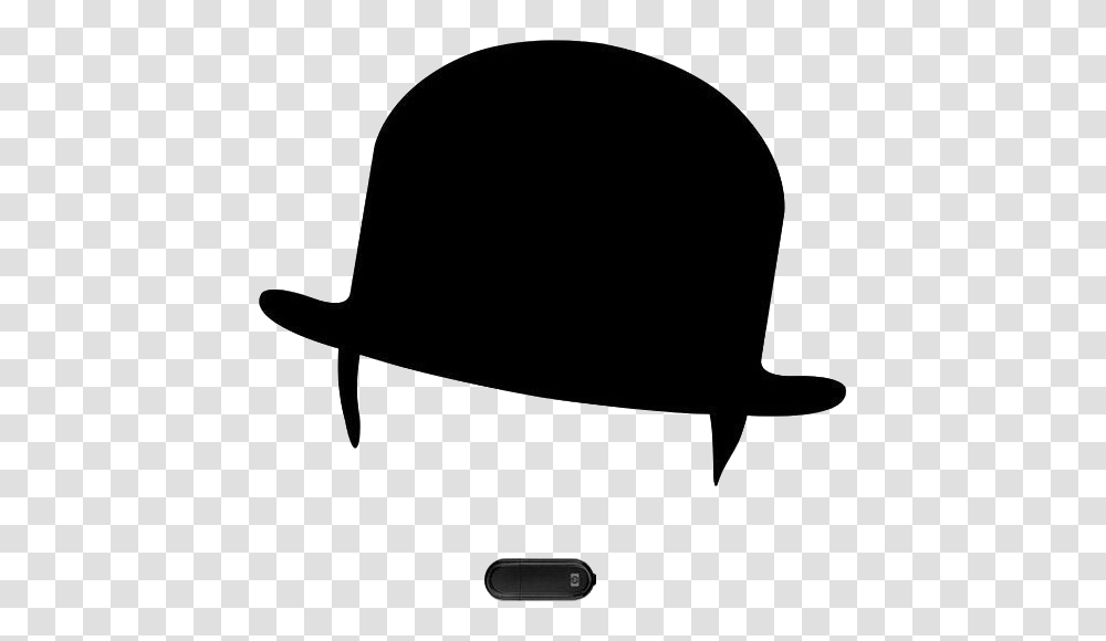 Charlie Chaplin Hat Background Charlie Chaplin Face Silhouette, Apparel, Helmet, Bow Transparent Png