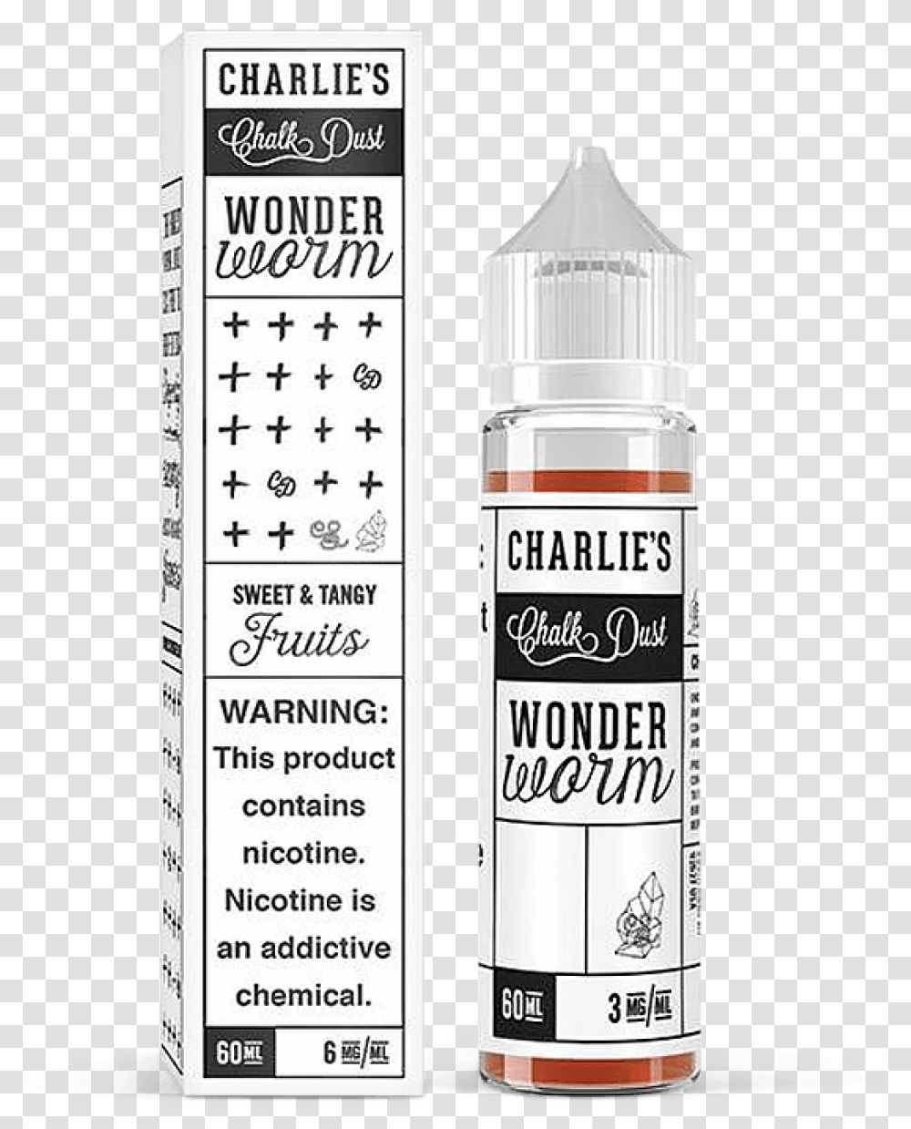 Charlies Chalk Dust Wonder Worm, Label, Bottle, Shaker Transparent Png