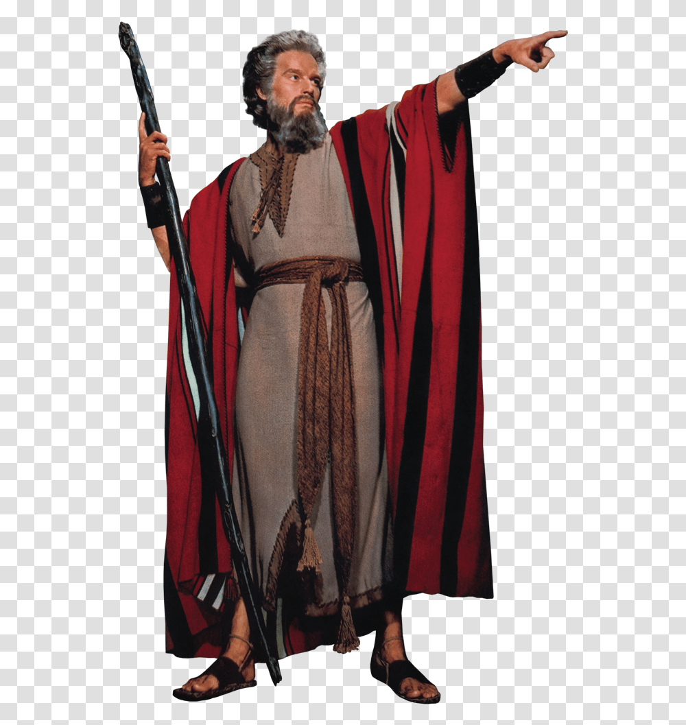 Charlton Heston Moses Staff Download Charlton Heston Moses, Apparel, Person, Human Transparent Png