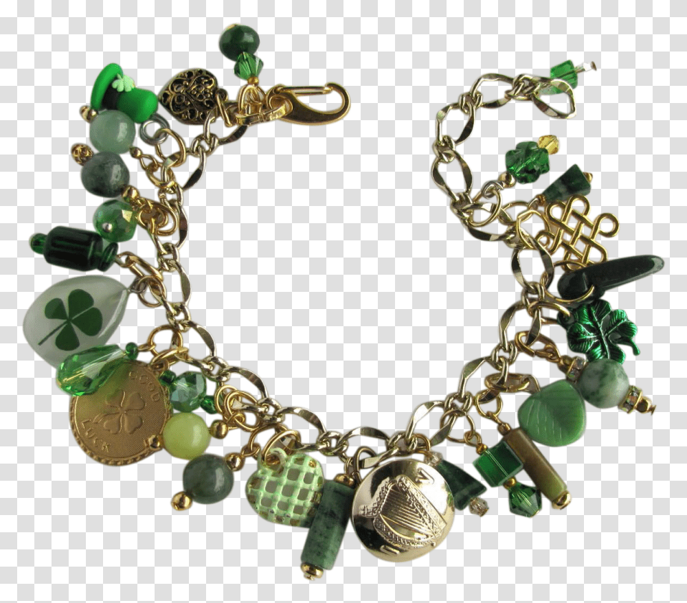 Charm Bracelet With Good Luck Charms Leprechaun S Hat Necklace, Accessories, Accessory, Jewelry, Gemstone Transparent Png