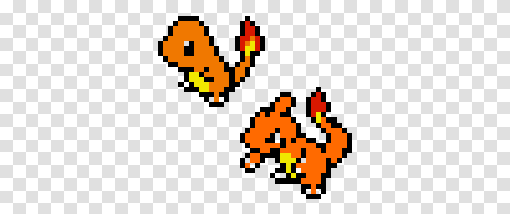 Charmander E Charmeleon Pokemon Pixel Art Charmander, Text, Pac Man, Bush, Vegetation Transparent Png