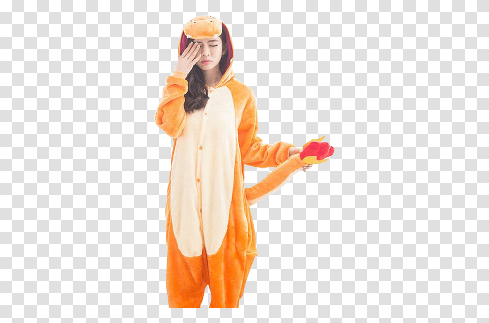 Charmander Womens Onesies Charmander Onesie, Clothing, Apparel, Person, Human Transparent Png