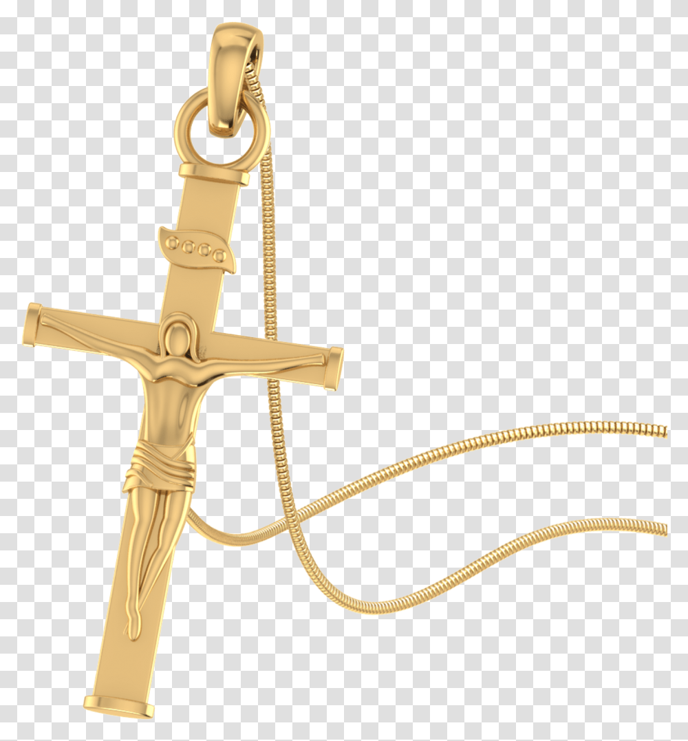 Charming Holy Cross Design Gold Pendant, Symbol, Shower Faucet Transparent Png