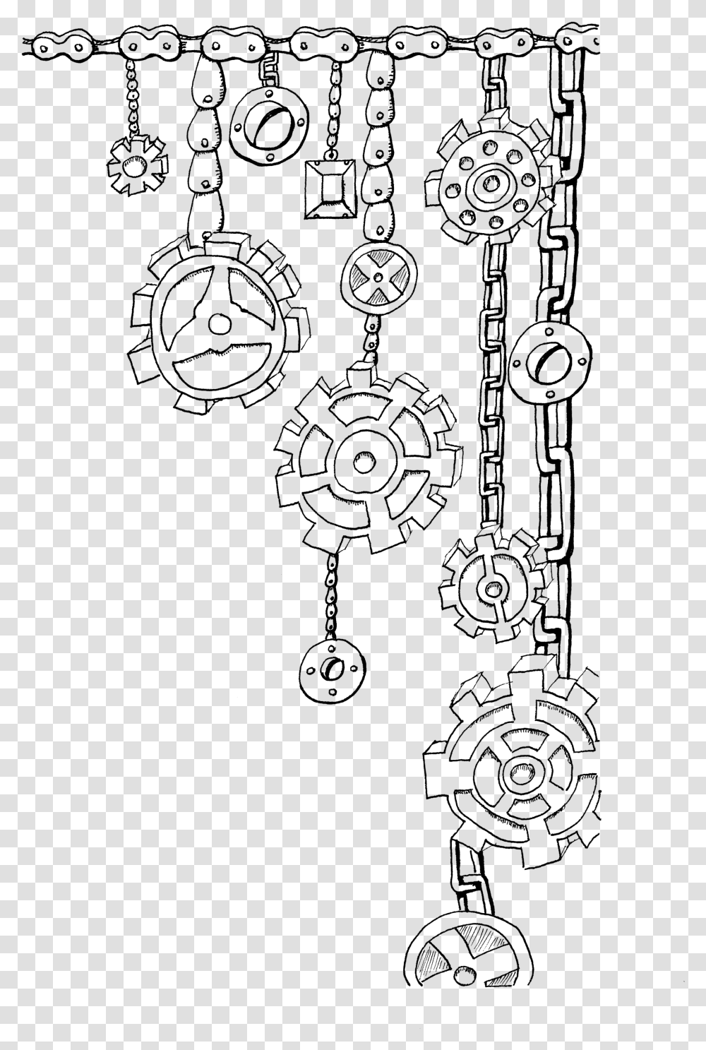 Charming Purplepoppet Clear Steampunk Gears And Cogs Drawing, Gray, World Of Warcraft Transparent Png