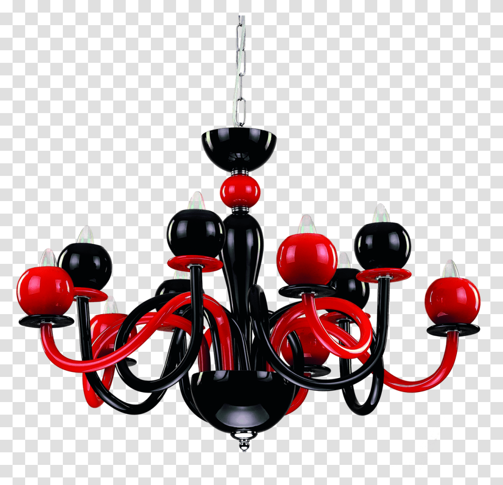 Charming Red And Black Chandelier With 10 Lights Red And Black Chandelier, Lamp, Lighting, Lantern, Festival Transparent Png