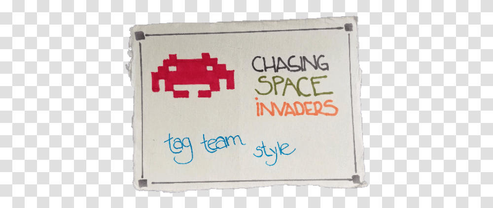 Chasing Space Invader Tag Team Style - Anonymous In Paris Space Invaders, Text, Handwriting, Alphabet Transparent Png