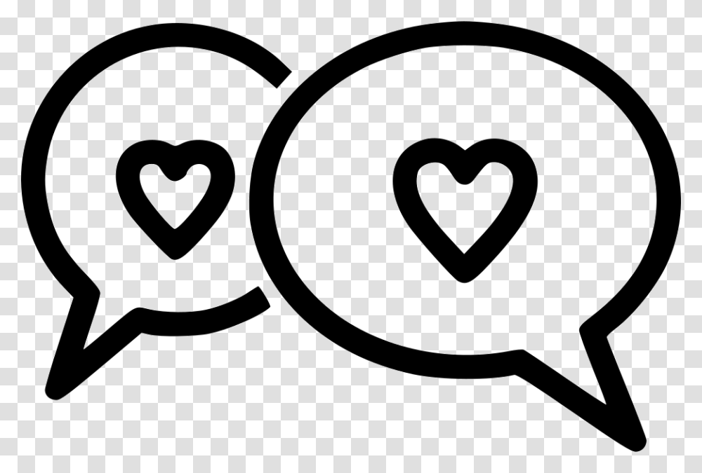 Chat Bubbles, Stencil, Logo, Heart Transparent Png