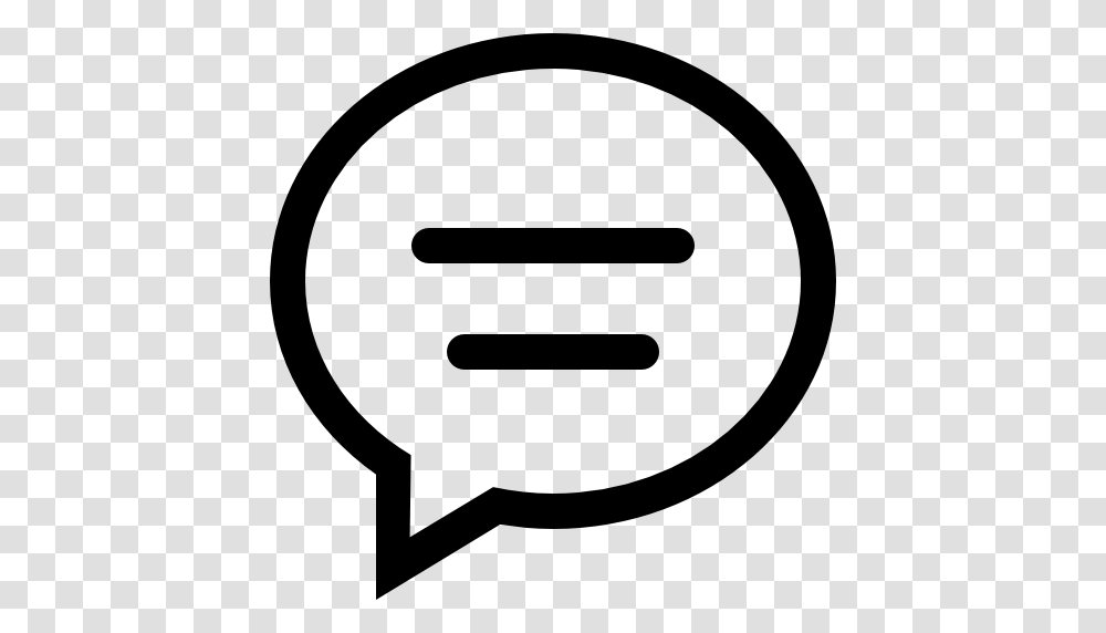Chat Comment Oval Speech Bubble With Text Lines, Label, Sign, Stencil Transparent Png