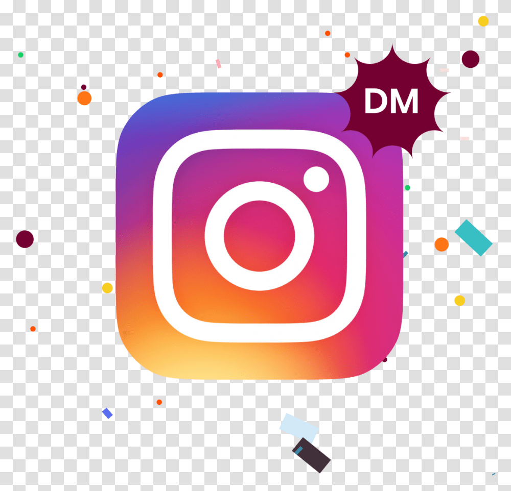 Chat Marketing Made Easy With Manychat Instagram Logo, Text, Paper, Pac Man, Confetti Transparent Png