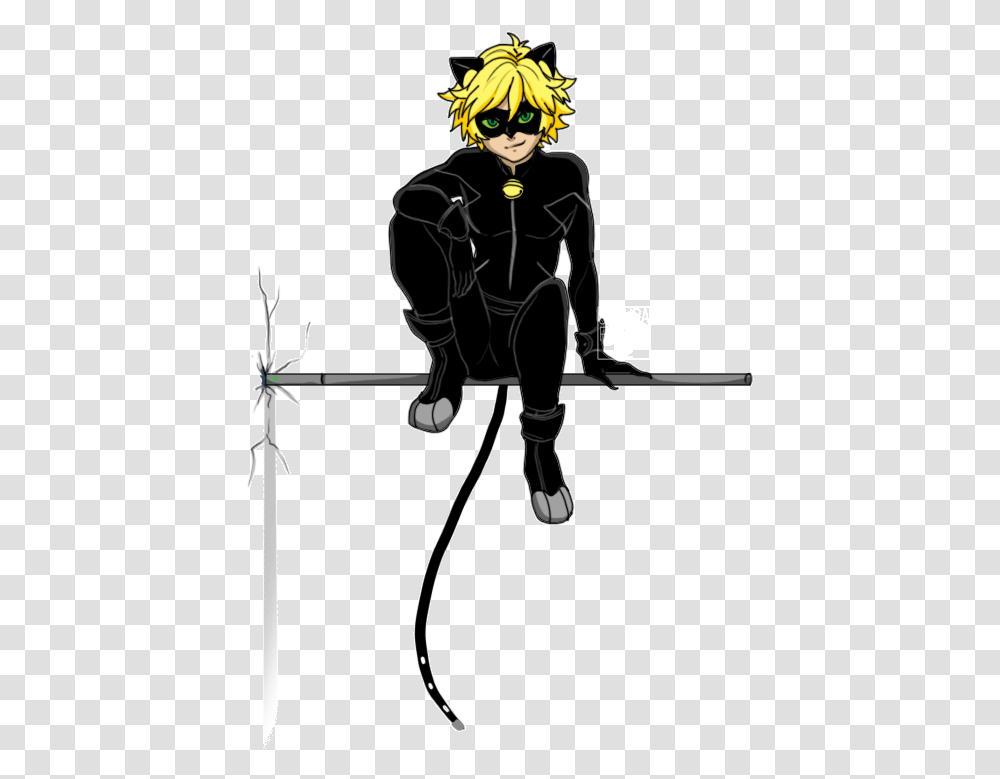 Chat Noir Visiting Your Dash Cartoon, Person, Human, People, Sport Transparent Png