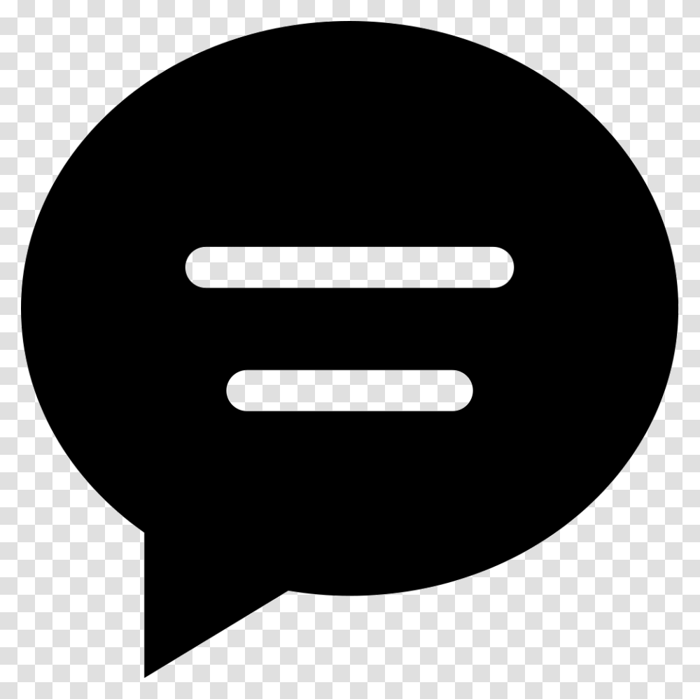 Chat Oval Black Interface Symbol With Text Lines Chat Icon Black, Label, Sticker, Stencil, Logo Transparent Png