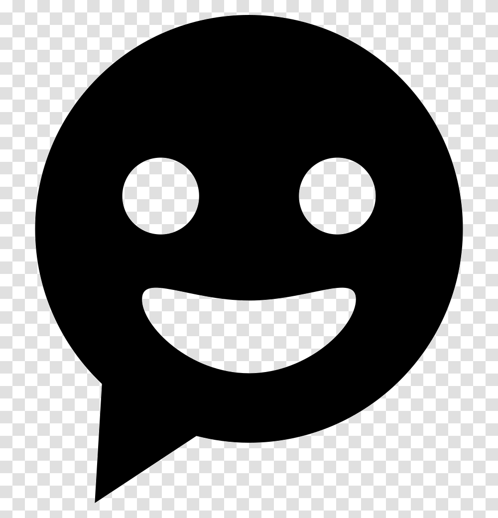 Chat Smiling Circular Speech Bubble Icon, Stencil, Moon, Outer Space, Night Transparent Png